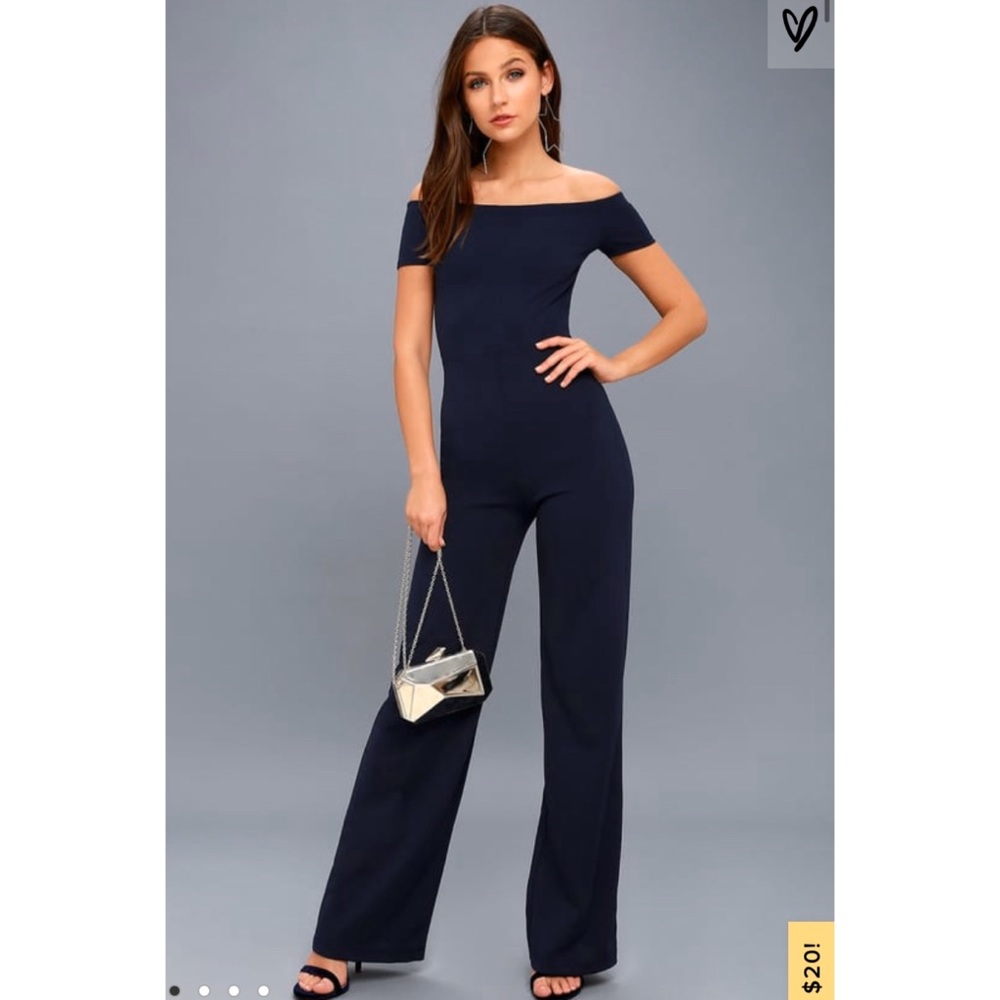 Lulu’s Alleyoop Navy Blue Jumpsuit